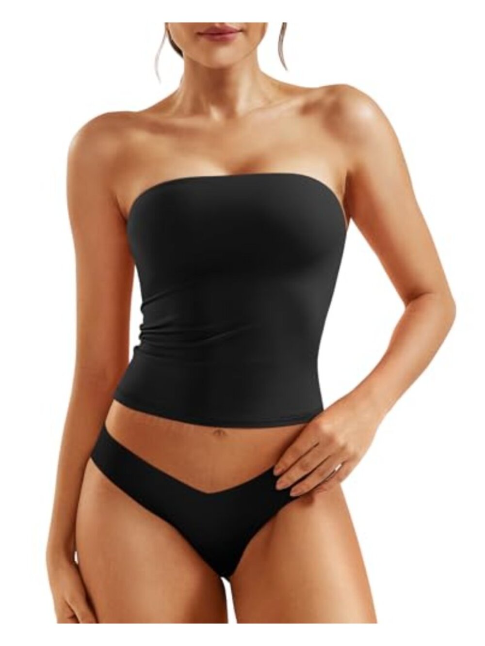 Double Lined Tube Top Strapless Crop Bandeau Y2K Trendy